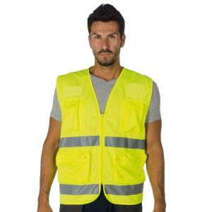 Gilet da lavoro Logica PocketHV ad alta visibilità con tasche (tg. M-3XL)