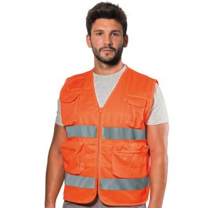 Gilet da lavoro Logica PocketHV ad alta visibilità con tasche (tg. M-3XL)