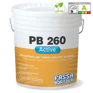 Idropittura per interni bianca Fassa Bortolo PB 260 Active con film protettivo anti-muffa (Secchio 5-14 lt)