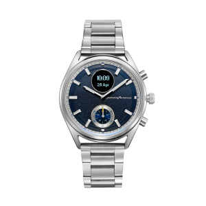 Pininfarina SINTESI – Silver case, dark blue dial and dark blue strap – Steel metal