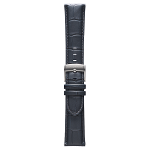 PININFARINA GENUINE ITALIAN LEATHER 22MM WATCH STRAP – Dressy Dark Grey WITH STEEL BUCKLE Steel Buckle