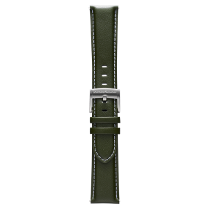 PININFARINA GENUINE ITALIAN LEATHER 22MM WATCH STRAP – Green WITH STEEL BUCKLE Steel Buckle