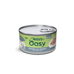Oasy Natury Soft Jelly Tonnetto con calamari per Gatti 150g – 150 g, 12 pezzi
