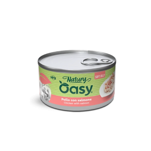 Oasy Natury Soft Jelly Pollo con Salmone per Gatti - 150 g, Singola