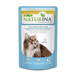 Naturina Elite Tonno con Pesce Bianco per Gatti in Busta – 70 g, Singola