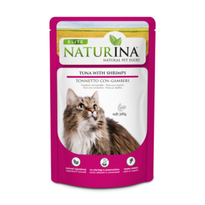 Naturina Elite Tonno con Gamberetti per Gatti in Busta – 70 g, Singola