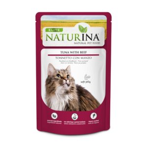 Naturina Elite Tonno con Manzo per Gatti in Busta – 70 g, Singola