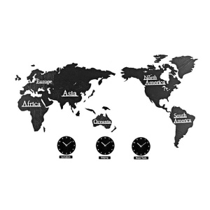 Activeshop Orologio Da Decorazione Mappa Del Mondo – Fusi Orari
