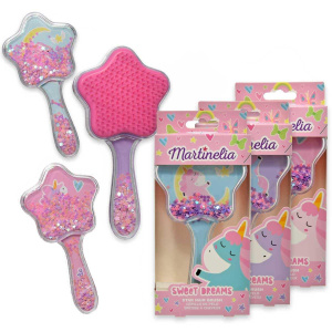 Spazzola per capelli glitterata Martinelia unicorno