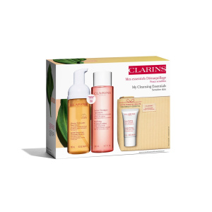 Set detergente Clarins per pelli sensibili 150 ml Latte detossinante 200 ml Lozione tonica ricostruttiva per pelli sensibili