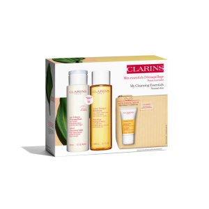 Clarins Set Detergente Esp Skin Nor Latte Decalcificante Tp 200ml Hydra Tonic Lozione Ps e Norm 200ml Mini@|