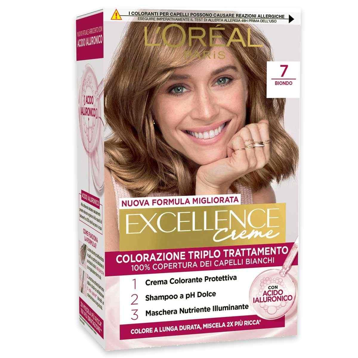 L'oreal colorazione triplo trattamento excellence n 7 biondo