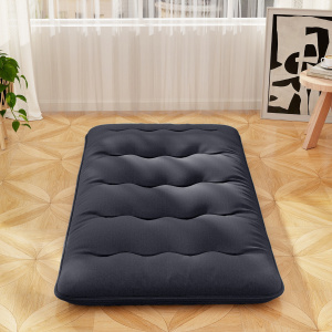 Costway Materasso futon portatile con copertura lavabile sacca da trasporto, Tappeto arrotolabile per pavimento 90cm Nero