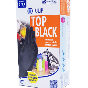 Tulip Guanti Monouso Nitrile Colore Nero – Misura M 100 Paia