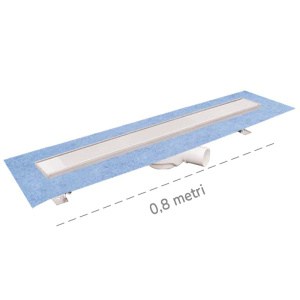 Canaletta per doccia a pavimento Dakota Dakua+ Plus DUO, 78x800mm