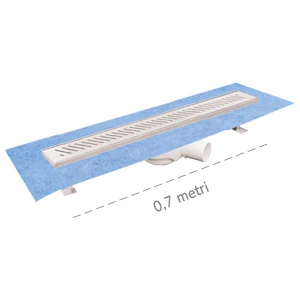 Canaletta per doccia a pavimento Dakota Dakua+ Plus OBLI, 78x700mm