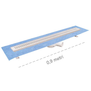 Canaletta per doccia a pavimento Dakota Dakua+ Plus OBLI, 78x900mm