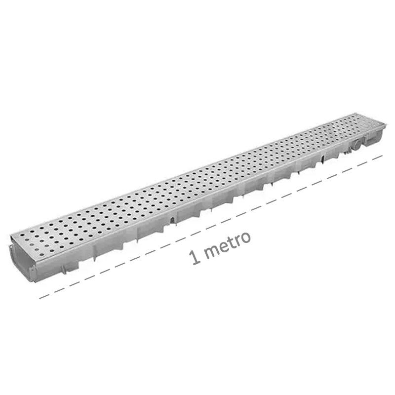 Canaletta raccolta acqua Pegasus Plus One S 1mt 100x35 con griglia inox Hole