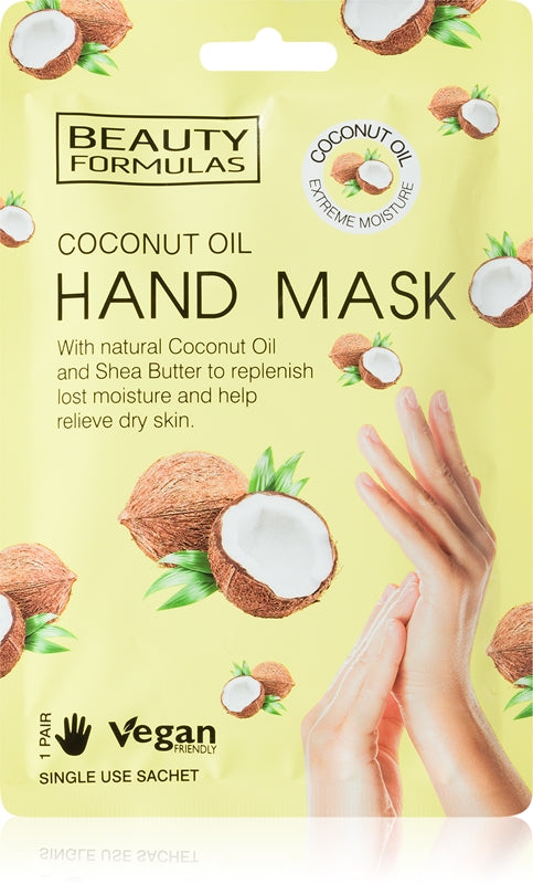 Beauty Formulas Coconut Oil maschera di idratazione profonda per le mani