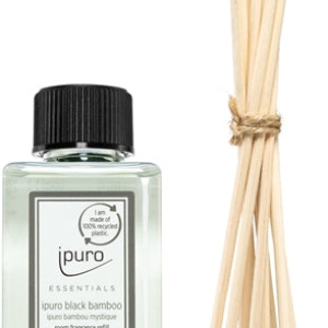 ipuro Essentials Black Bamboo ricarica per diffusori di aromi + bastoncini di ricarica per diffusori di aromi + bastoncini di ricarica per diffusori d