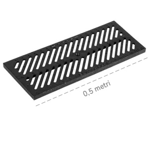 Griglia in ghisa antitacco B125 Dakota 0,5mt per canalette di scolo Taurus 200