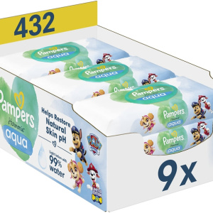Pampers Harmonie Aqua Paw Patrol salviette detergenti umidificate per bambini 432 pezzi