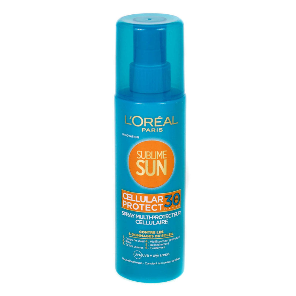 L'Oreal Paris, Sublime Sun Cellular Protect, protezione UV, spray solare, SPF 30, 200 ml
