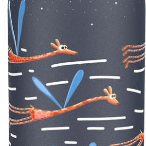 Ion8 Leak Proof bottiglia in acciaio inox per l’acqua per bambini Giraffe volanti 400 ml