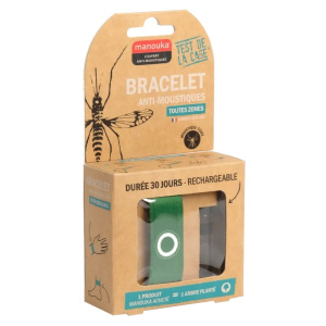 Manouka Bracciale Antizanzare – Ricaricabile – Verde