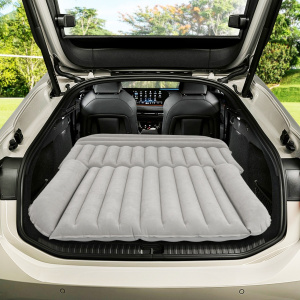 Costway Letto da viaggio spesso rivestimento a doppio lato e borsa da trasporto, Materasso gonfiabile SUV per campeggio Grigio