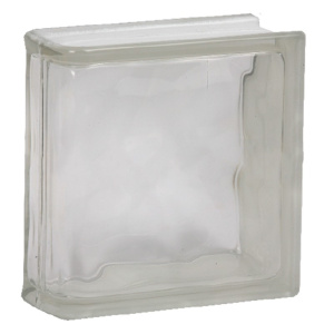 Mattone vetrocemento Dakota ondulato chiaro terminale lineare, 190x190x80mm (Confezione 6 pezzi)