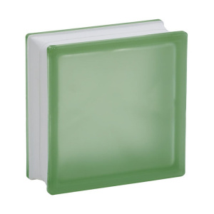 Mattone vetrocemento Dakota satinato verde, 190x190x80mm (Confezione da 10 pezzi)