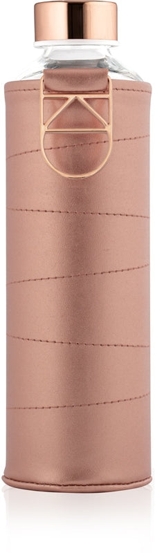 Equa Mismatch bottiglia d'acqua in vetro + involucro in similpelle colore Bronze 750 ml
