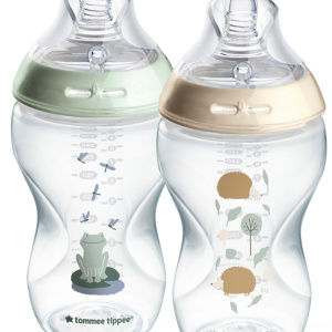 Tommee Tippee Natural Start Anti-Colic biberon autosterilizzante Nature flusso medio 3 mesi+ 2× 340 ml