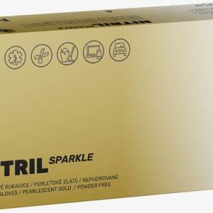 Espeon Nitril Sparkle Pearlescent Gold guanti in nitrile senza polvere taglia M 2× 50 pezzi
