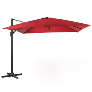 Costway Ombrellone 300 cm per cortile con 3 inclinazioni e rotazione a 360°, Ombrellone da esterno con 8 stecche Vinaccia