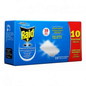 Raid Piastrine Antizanzare - 10 Pezzi.