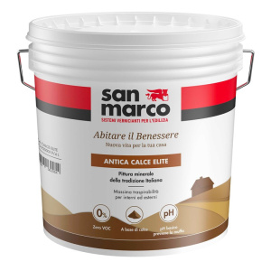 Pittura minerale Antica Calce Elite traspirante San Marco per esterni ed interni (Secchio da 4Lt o 14 Litri)