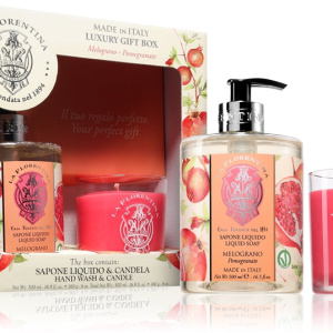 La Florentina Pomegranate Sapone per le mani e candela confezione regalo