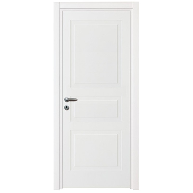 Porta a battente in legno bianco laccato Nusco Quadra 3PB per interni