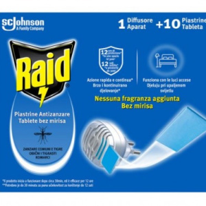 Raid Raid Zanzare Diffusore + 10 Piastrine