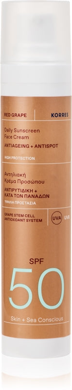 Korres Red Grape crema abbronzante protettiva per il viso SPF 50 50 ml