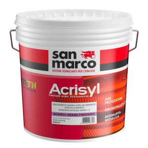 Rivestimento murale San Marco Acrisyl grana finissima effetto compatto (Secchio 25Kg)