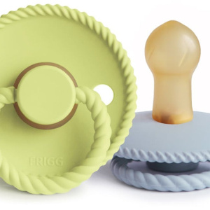 FRIGG Rope Size 1:0-6 mesi ciuccio Green Tea/Powder Blue 2 pezzi