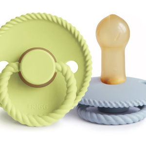 FRIGG Rope Size 2:6-18 mesi ciuccio Green Tea/Powder Blue 2 pezzi