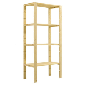 Scaffalatura Dakota Fat 4 ripiani in legno di abete bianco, 800x1700x400mm