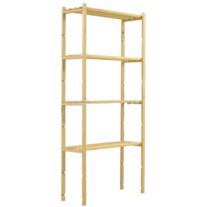 Scaffalatura Dakota Slim 4 ripiani in legno di abete bianco, 800x1700x300mm