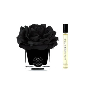Set Herve Gambs: Ombre Patchouli, Spray ambiente, 10 ml + fiore Couture nero, porcellana, diffusore Aroma Reed, nero
