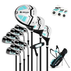 Costway Set completo di mazze da golf da donna con borsa porta mazze, Set completo include driver #1 460CC e ibrido Verde
