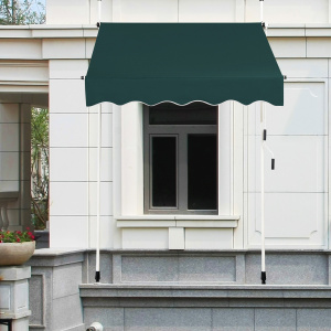 Costway Tenda a molla larga 150 cm senza forare da balcone resistente ai raggi UV, Tenda regolabile in altezza Verde